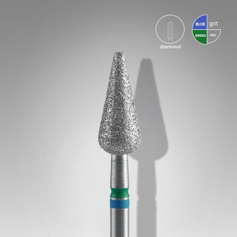 Router bit diamond “pointed pear” DUO (blue-green) from STALEKS