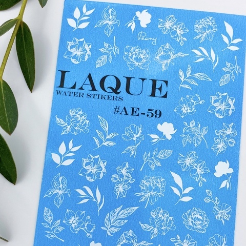 Sticker design AE59 white by LAQUE (water soluble stickers)