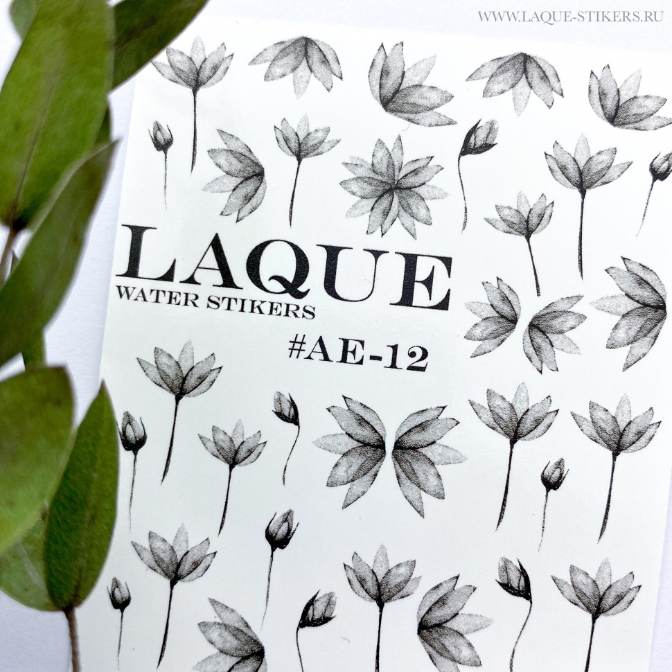 Sticker design AE12 black by LAQUE (water soluble stickers)