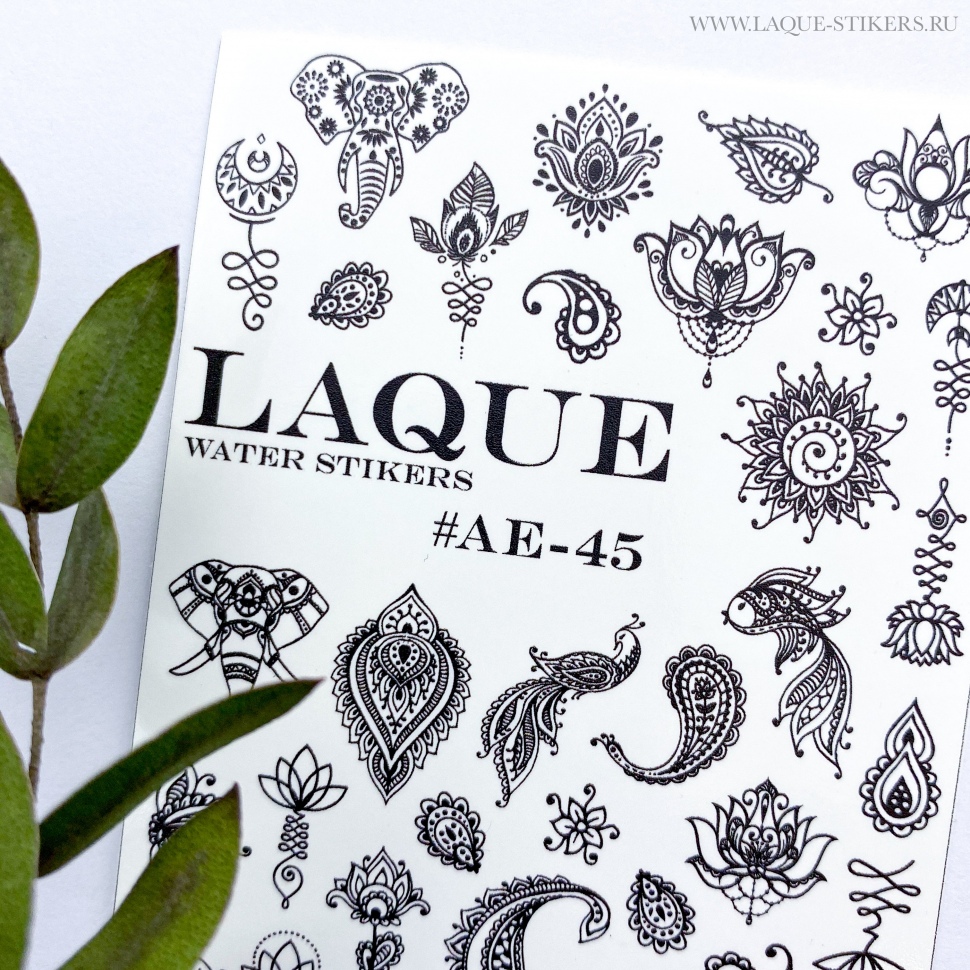 Sticker design AE45 black by LAQUE (water soluble stickers)