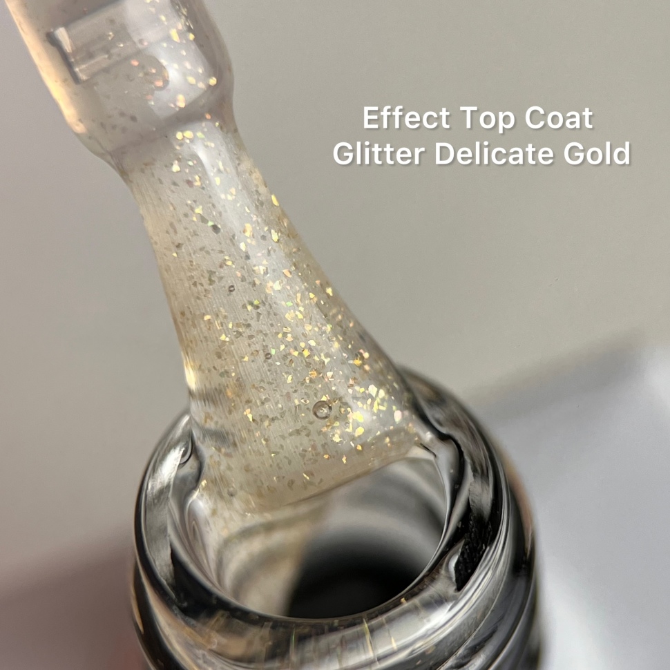 EffectTop Coat Glitter Delicate Gold NO WIPE 10ml by Love My Nails